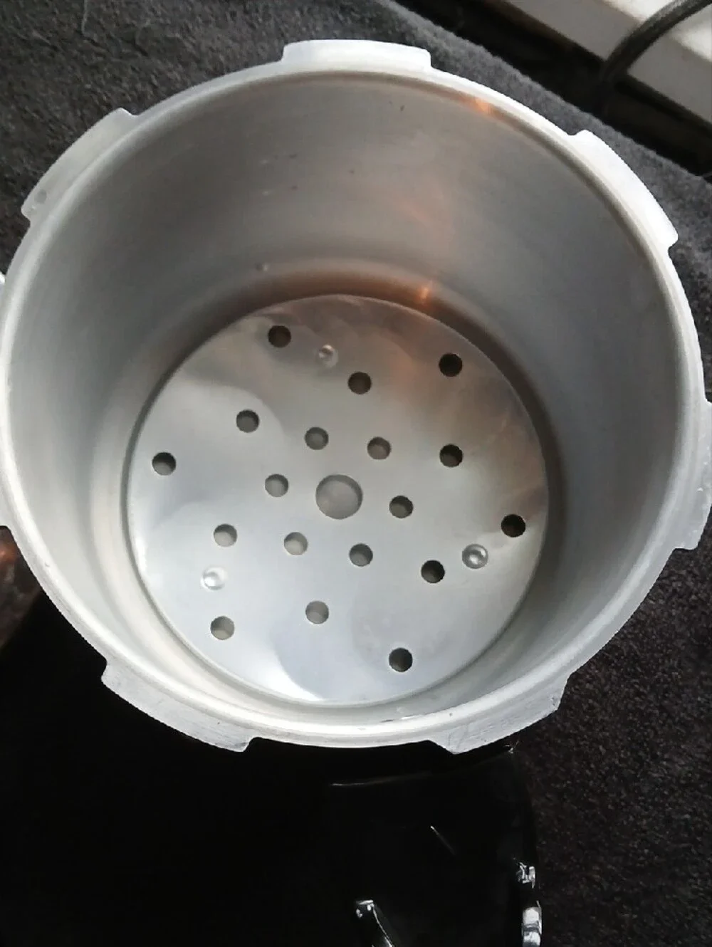 Stovetop Steamer Pot with Perforated Insert - Silver & Black